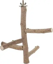 Milisten Natural Wood Bird Perch Stand for Parrots Conveniently Mountable Bird Cage for Climbing and Biting for Parakeets Cockatiels