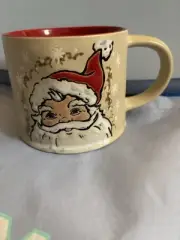 Eli + Ana Christmas Santa Clause Cream Ceramic Mug - NEW