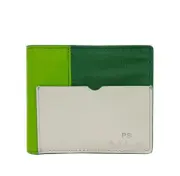 Paul Smith Billfold Leather Cotton Wallet Green / Grey New ML023027
