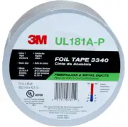 3M Foil Tape UL181A-P and UL181B-FX listed Duct Tape 3340, 2.5 in x 50 yd, 3.9 m