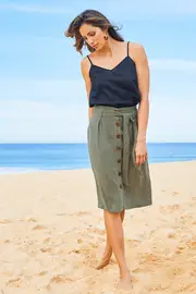 Linen A Line Skirt--NBIRD-69