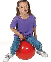 BESPORTBLE Inflatable Bounce Ball with Handle Red Hopping for Indoor Outdoor Play for Ages Promotes Coordination and Balance