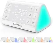 Sound Machine & Digital Alarm Clock, 35 Soothing Sounds, 8 Wake Up Sounds, 7 Night Lights, Timer & Memory Function, Sleep Therapy White Noise Machine for Adults Baby Bedroom