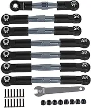 hopsupRC RC Adjustable Turnbuckles Upgrades Part for 1/10 Slash/Rustler/Stampede/Bandit VXL 2WD, Adjustable Turnbuckles Camber Links Toe Link,Titanium（7PCS