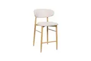 VI Louis Fabric Upholstered Metal Leg Bar Stool