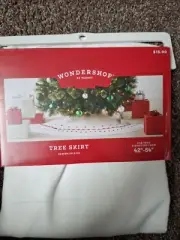 Wondershop 48" Scandi Pattern Printed Christmas Tree Skirt - Red & White