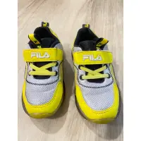 在飛比找蝦皮購物優惠-［二手］FILA 兒童鞋J852W 黃黑色 發光 魔鬼氈