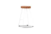 VI Tractor Solid Timber Top White Metal Base Barstool