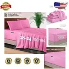 Luxury 4-Piece Queen Bed Sheet Set - Extra Deep Pocket Microfiber - Light Pink