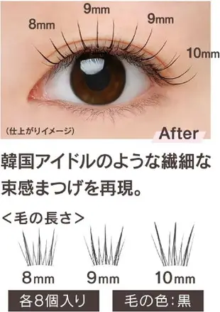 日本原裝 Koji 束感假睫毛 24入 3種尺寸 自然感 濃密感 新手用 自然大眼 圓眼效果 貓眼效果【小福部屋】