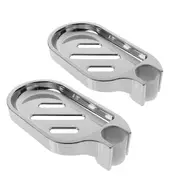 Adjustable Rail Slide Bathroom Bath Shower Soap Dishes Holder For 25mm Hole - 2x