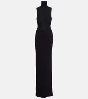 [Nensi Dojaka] Nensi Dojaka Gwyneth knitted corset maxi dress AU 14 black