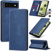 [Jasonyu] Mobile Phone Case for Google Pixel 6 Leather Flip Foldable Shockproof Magnetic [Premium PU Leather] [Stand Function] [Card Slots] Protective Flip Case for Google Pixel 6