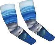 [FHEDVBN] Dolphin Family Arm Sleeves Compression Arm Covers for Men Women Outdoor Sun Sleeves Cooling Sports Sleeve, Black