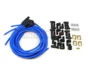 Universal 8mm Blue Spark Plug Wire Set 180 Degree Boot HEI for Chevy Ford Dodge
