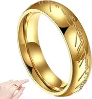 [Fulenyi] Titanium Steel Ring for Men Women A Ring to Rule Them All Ring for Wedding Or Casual Wear, Fashion Ring for Men, Women, Boys and Girls