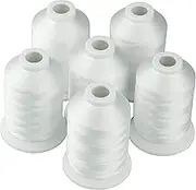 Simthread Polyester Embroidery Thread Black and White Colors for Embroidery and Sewing Machines (6 White)