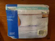 Vintage Home Essentials Queen Fitted Sheet Kmart Beige/Tan No Iron West Point