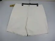 Dockers Shorts Men's 40x10" Chinos Flat Front Classic Fit White Bermuda Pants
