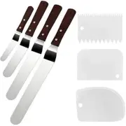 4 Pack Stainless Steel Offset Cake Icing Spatula Angled Metal Cake Frosting Tool