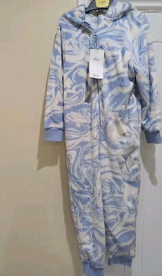 M&S Collection Girls Fleece Hooded One Piece Size 6-7 Years