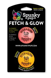 Fetch & Glow Ball 2-Pack Dog Toy By Spunky Pup - Small - New, With Tags