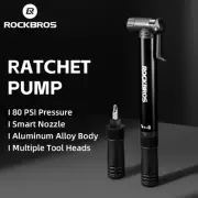 ROCKBROS Bike Tyre Pump Bicycle Hand Pump Air Inflator 80PSI Presta/Schrader