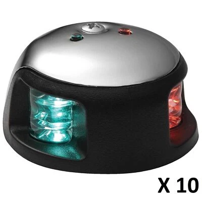 10 x Attwood 3500 Series 1NM LED Bi-Colour Red/Green Combo Navigation Light 12V