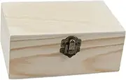 Dickly Wooden Box with Hinged Lid Wood Boxes Front Clasp Decorative Wooden Storage Box for Brooch Earring Gadgets Watch Sundries