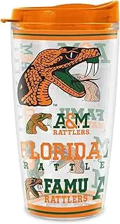 Rico Industries NCAA Florida A&M Rattlers - FAMU 16 oz Double Walled Insulated Tritan Mayhem Tumbler Cup Keeps Drinks Cold & Hot, USA Made