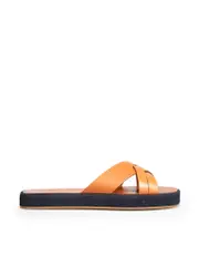 Brown Leather Slides