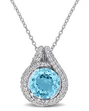 Rina Limor Silver 5.17 ct. tw. Blue Topaz - Sky & White Topaz Pendant
