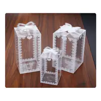 在飛比找蝦皮購物優惠-[采庭生活館]蝴蝶結蕾絲透明包裝盒 花邊PVC長方形塑膠透明