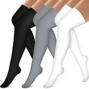 Bluemaple Compression Socks,(3or7pair) Compression Sock Women & Men - Best Running, Athletic Sports, Crossfit, Flight Travel - Maternity Pregnancy, Shin Splints - Below Knee High
