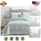 Ultrasonic Quilted King Size Bohemian Bedspread - Soft & Easy Care 3-Piece Set