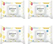 Johnson's Hand & Face Baby Sanitizing Cleansing Wipes for Travel and On-The-Go, No More Tears Formula, Paraben and Alcohol Free, 25 ct, Case of 4