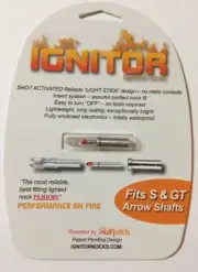 NuFletch Ignitor Shot Activated Lighted Nocks For S&GT Arrow Shafts Archery-RARE