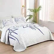 Allenjoy King Size Space Pet Friends Quilt Bedspreads Tropical Playmates Bed Set Bedding Coverlet Fabric Washable with 2 Pillow Shams SC00008-007