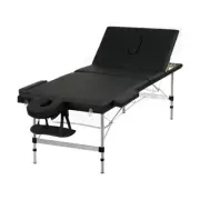 Zenses Massage Table 85cm 3-Fold Portable Aluminium Mobile Beauty Therapy Bed