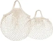I-K-E-A KUNGSFORS Mesh Storage Organizer Bag Set of 2 Natural 100 % cotton