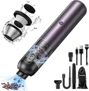 Handheld Vacuum Cordless Rechargeable 16,000PA Powerful Car Vacuum, Mini Portable Hand Held Vacuum Cleaner for Home, Car, Small Dust Buster for Dust, Sand, Crumbs (Purple)