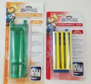 Preen Machine & Large Treat Holder Enrichment Pods Bird Cage Toy Play Learn NEW