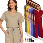 NiaaHinn Scrub Nurse Medical Hospital Uniform Women Scrub Set V-Neck Straight