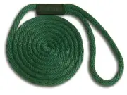 5/8" x 15' Solid Braid Dock Lines - Forest Green - Made in USA
