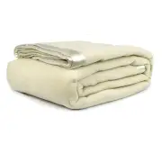 Jason 400GSM Australian Washable Wool Blanket Ivory Single/Double
