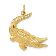 14k Yellow Gold Alligator Charm