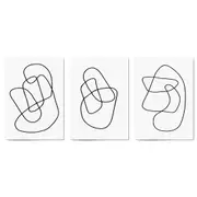 Set of Abstract Line Drawing Minimal Shape Wall Art #1