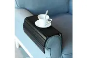 Sofa Arm Tray Table for Couch Flexible and Foldable (Black)
