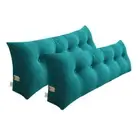 2X 100cm Blue Green Triangular Wedge Bed Pillow Headboard Backrest Bedside Tatam