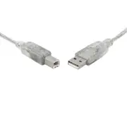 8ware UC-2005AB 8Ware 5m USB 2.0 Cable USB-A to USB-B Printer Cable Male to Male - Transparent